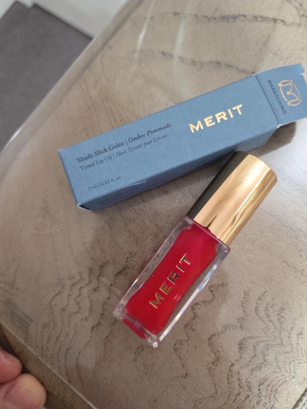 Merit Shade Slick Gelée Tinted Lip Oil — Vibrant Red